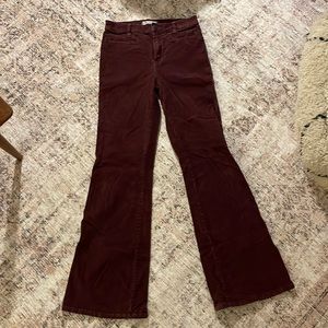 Madewell flea market flare corduroy pants in wine size 26